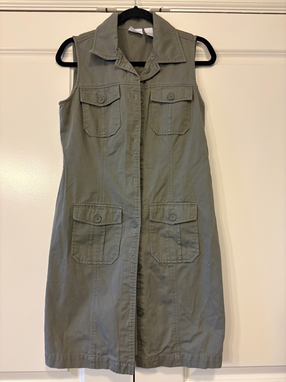 Sonoma Sleeveless Button-Front Midi Dress — Olive